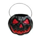 Balde Halloween Abóbora com Alça 18cm x 13cm - Extra Festas