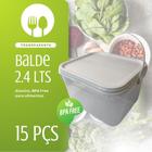 Balde para Plastico Pequeno transparente 2.4L 15 Pçs