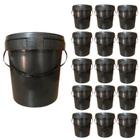 Balde Plastico Com Tampa Alça Plastica - 15 Pçs