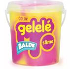 Balde Slime Color Gelelé Doce Brinquedo 457g 2 Cores Amarelo e Rosa