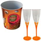 Balde Termoplástico de Gelo 10L + 2 Taça Espumante 140ML