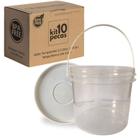 Balde Transparente 2.2L para jardinagem 10 Pçs