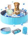 Ball Pit Hikiddy Large para crianças pequenas com tapete pop-up azul