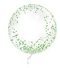 Balões são roque bolha cristal confetti verde 61 cm 143412