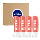 Bálsamo labial NIVEA Peach Lip Care Tinted, pacote com 4