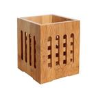 Bambu Chopsticks Holder Holey Cutlery Organizer TableWare Drying Cantensil Storage Bucket Suportes e racks de armazenamento - HTTN