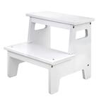 BAMGROW Kids Step Stools for Toddlers Bathroom Wood Toddler Step Stool Kitchen Counter Sink Baby Stepstools Bamboo Wooden Foot Bed Stool for Child Potty Training Toilet Stool Stepping Stool, White