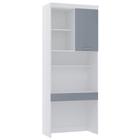 Bancada De Estudos Modulada 90cm 1 Prt Alpes Branco Grey Sky - LUCIANE MÓVEIS