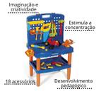 Bancada maleta de ferramentas brinquedo infantil poliplac 45 peças