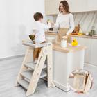 Banco de aprendizagem de cozinha dobrável Toddler Tower Forbena cinza