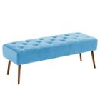 Banco estofado Rubi 1,20m Suede Azul Turquesa - Clique Decorações