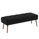 Banco estofado Rubi 1,20m Suede Preto - Inova Decor