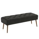 Banco estofado Rubi 1,40m Suede Preto - Clique Decorações