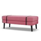 Banco Estofado Viena 1,20m Suede Pink - Inova Decorações