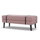 Banco Estofado Viena 1,20m Suede Rose - Inova Decorações