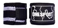 Bandagem Atadura Elastica 2,5M Muay Thai Boxe Preto/Branco - One Sport