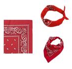 Bandana Faixa Lenço Cabelo Vermelho Unissex Poliéster