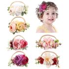 Bandanas Cinaci Delicate Rose Flower Nylon, pacote com 6 unidades para bebês e meninas