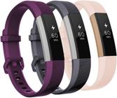 Bandas compatíveis com Fitbit Alta e Fitbit Alta HR, pacote com 3 pulseiras de silicone macio para Fitbit Alta HR Bandas com fivela de metal segura para homens e mulheres, pequenas