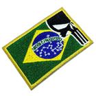 Bandeira Brasil Justiceiro Patch Bordado Para Uniforme Boné