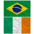 Bandeira da Irlanda + do Brasil 145cm x 90cm