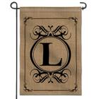 Bandeira de jardim Anley Classic Monogram Letter L 45x32cm Poliéster