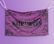 Bandeira Decorativa Gato Happy Halloween 80cmx140cm Tecido Oxford 100% Poliéster - PRESENTE-BRINDE