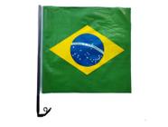 Bandeira do Brasil em Plástico com Haste para Carro 34,5cm x 35,5cm