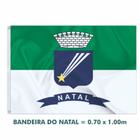Bandeira do município do NATAL Padrão Oficial 1,5P (0.70 x 1.00m), Brasões Frente e Verso.