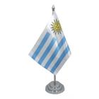 Bandeira Uruguai Mesa Dupla Face 29cm Brilho PVC