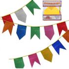 Bandeirinha Festa Junina Plástico Coloridas 10 metros 17x17