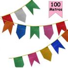 Bandeirinha Festa Junina Plástico Coloridas 100 metros