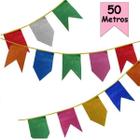 Bandeirinha Festa Junina Plástico Coloridas 50 metros