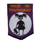 Bandeirola Halloween Doces ou Travessuras Roxa - 35cm - SB Fábrica de Acessórios