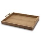 Bandeja Cesto Decorativo Com Alça 48x35 Porta Copos Retangular Bebidas Café Forrado de MDF Banheiro