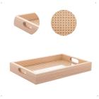 Bandeja com alças bambu com fundo Palhinha/treliça 30cm  
