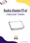 Bandeja de alumínio 135 ml c/tampa de papel 10 unid. - Wyda - alimentos, marmitinha, salgados (2289)