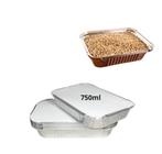 Bandeja de Aluminio Micro-ondas / Freezer Descartável Marmitinha 750ml - Com Tampa C/25Uni