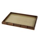 Bandeja de Bambu com Sisal Natural e Vidro - Grande 45x30cm