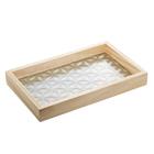 Bandeja De Madeira Com Fundo Vidro Pinus 38x24x4,5cm - 7895730138405