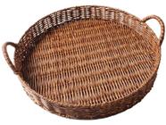 Bandeja de Plástico para Servir Redonda Lyor - Rattan 5x35x37cm