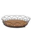 Bandeja decor rococo grande em ferro e madeira 45cm