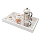 Bandeja Decorativa Creta Espelhada Vidro Laca Fosco 50x30 - Bordinhon