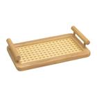 Bandeja Decorativa Retangular Bambu e Palhinha com Alça 25x15cm