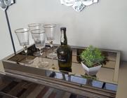 Bandeja Espelhada Bronze Decorativa Para Sala Bar Aparador 40X30X5 Cm Premium Estrutura Em Mdf