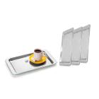 Bandeja Inox Retangular 30cm Cafe Cha Bar Cafeteria 4un