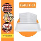 Bandeja Isopor B4 rasa para salgados e frios - C/100