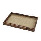 Bandeja Madeira Bambu com Sisal Natural Wolff 45X30X4cm