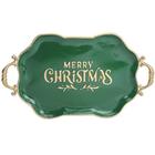 Bandeja Merry Christmas Verde Ouro 51cm - 1 Un