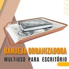 BANDEJA ORGANIZADORA MULTIUSO DE MESA DE ESCRITÓRIO ROSE GOLD para guardar Documentos, Papeis A4 e/ou Sulfite, Cadernos, Livros, Revistas